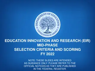 EIR Mid-Phase Selection Criteria & Scoring FY 2022