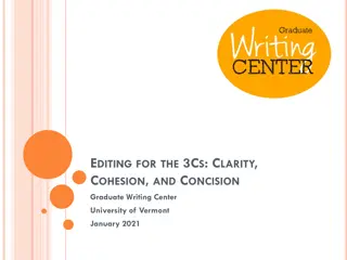 Enhancing Writing: Strategies for Clarity, Cohesion, and Concision
