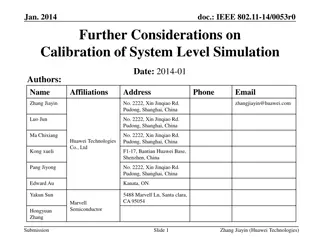 Further Considerations on Calibration of System Level Simulation