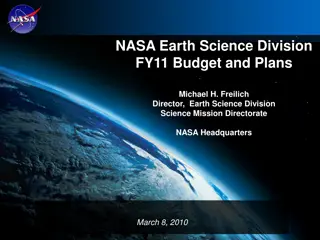 NASA Earth Science Division FY11 Budget and Plans Overview