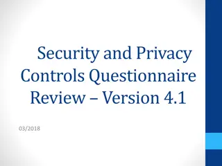 Security and Privacy Controls Questionnaire Review