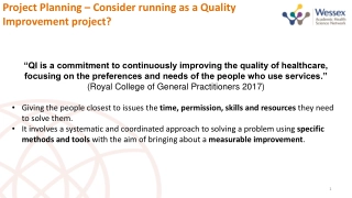 Implementing Quality Improvement Projects in Healthcare
