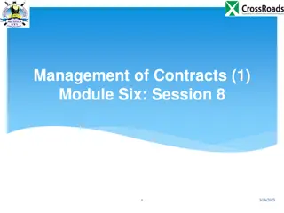 Management of Contracts (1) Module Six: Session 8