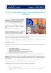 Things To Know About Europe immigration Consultants in Hyderabad