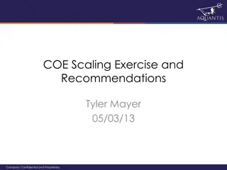 Scaling Exercise and Recommendations for COE Analysis