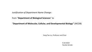 Department Name Change Justification to MCDB