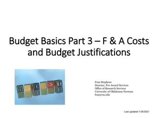 F&A Costs and Budget Justifications Explained
