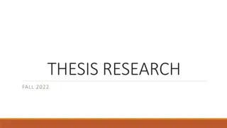 Thesis Research Fall 2022 Schedule & Project Details