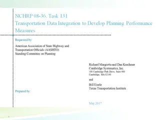 Transportation Performance Measures and Data Integration