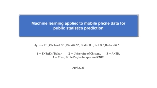 Machine learning applied to mobile phone data for  public statistics prediction