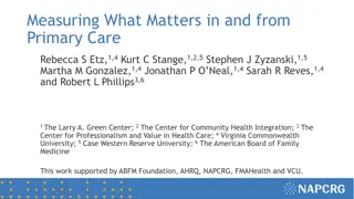 Measuring What Matters in Primary Care Research
