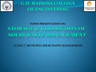 Paper Presentation on Storage & Collection of Solid Waste Management