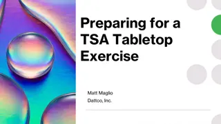 TSA Tabletop Exercise Overview and Objectives