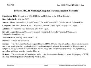 Overview of 15.6-2012 Standard Revision and Future Enhancements