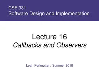 Software Design and Implementation: Callbacks and Observers Overview