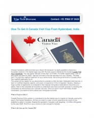 How To Get A Canada Visit Visa From Hyderabad, India