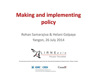 Challenges in Policy Implementation and Building Effective Organizations