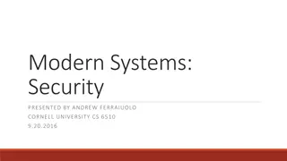 Modern Systems Security Overview