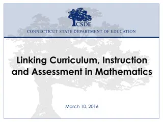 Linking Curriculum, Instruction and Assessment in Mathematics