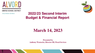 2022/23 Second Interim Budget & Financial Report Overview
