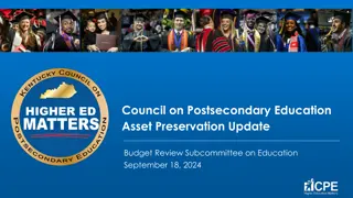 Council on Postsecondary Education Asset Preservation Projects Overview