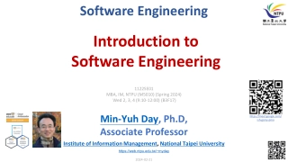 Introduction to Software Engineering Course at National Taipei University