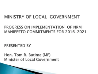 Ministry of Local Government's Contributions to NRM Manifesto Commitments