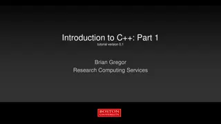 Introduction to C++ Part 1 Tutorial Version 0.1