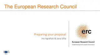Preparing Your ERC Proposal - First Steps