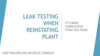 Leak Testing Reinstatement of Plant - Safety Guidelines