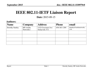 IEEE 802.11 IETF Liaison Report - September 2015