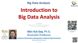 Introduction to Big Data Analysis - National Taipei University Course Overview
