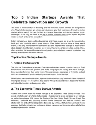 Top 5 Indian Startups Awards That Celebrate Innovation and Growth.docx