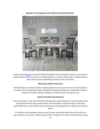Enhance Your Dining Space with a Grey Marble Dining Set