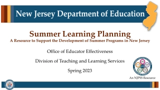 Empowering Summer Learning in New Jersey: NJPSS Initiatives
