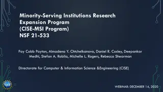 NSF CISE-MSI Program: Research Expansion Opportunities for Minority-Serving Institutions