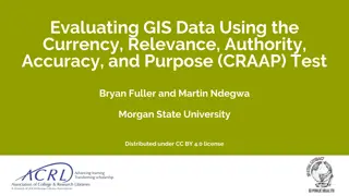 Evaluating GIS Data Using the CRAAP Test Overview