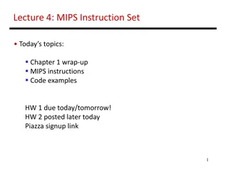 MIPS Instruction Set and Design Principles