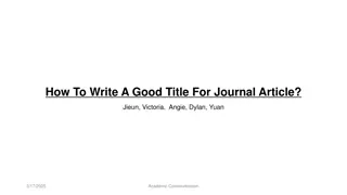 Crafting Effective Journal Article Titles: A Step-by-Step Guide