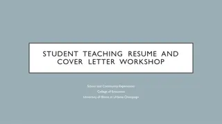 Student Teaching Resume & Cover Letter Workshop Insights