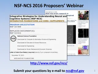 NSF-NCS 2016 Proposers Webinar Program Highlights