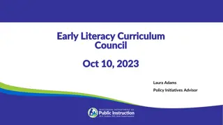 Wisconsin Early Literacy Curriculum Council Meeting Overview