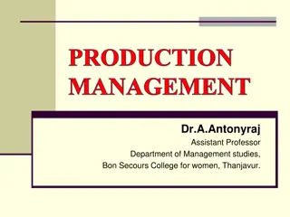 Production Management Overview at Bon Secours College