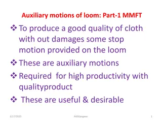 Essential Auxiliary Motions of Loom for Quality Cloth Production