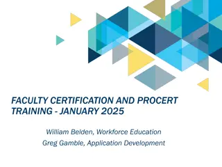 Faculty Certification & ProCert Training Overview