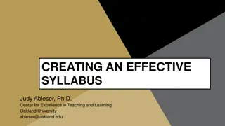 Creating an Effective Syllabus for Enhanced Learning