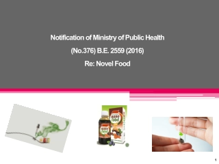 Notification of Ministry of Public Health on Novel Food Regulations