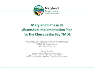 Maryland's Chesapeake Bay TMDL Water Quality Trading Plan