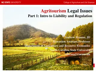 Liability, Regulation, and Compliance in Agritourism