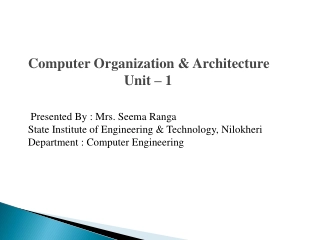 Understanding Computer Organization and Architecture